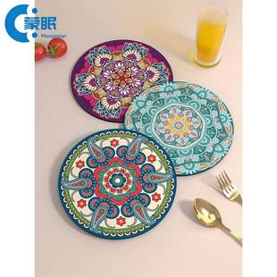 餐垫餐垫一人食家用硅胶防滑耐热餐垫防水放油午餐隔热垫茶杯垫子
