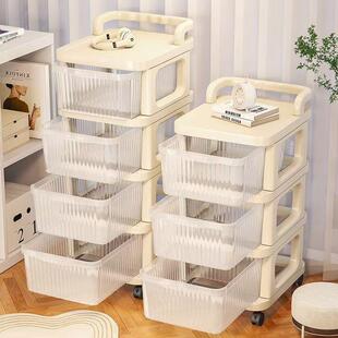 小推车落地置物架卧室床头储物柜子多层可移动家用婴儿用品收纳架
