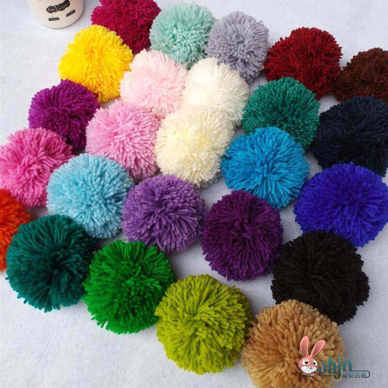 帽子上的毛球球10cm毛线彩色毛绒球围巾头饰diy手工包配件