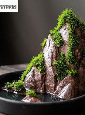 陶瓷吸水假山水景创意摆件装饰盆景办公室桌面造景绿植禅意微景观