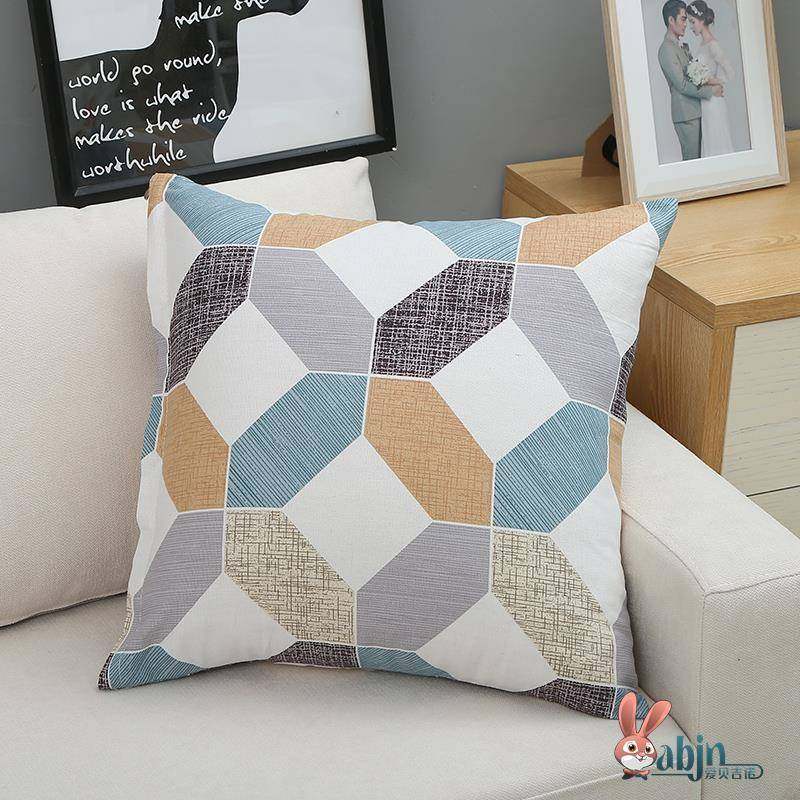 抱枕套不含芯高级感纯棉沙发正方形家用靠垫客厅全棉靠枕套床头靠