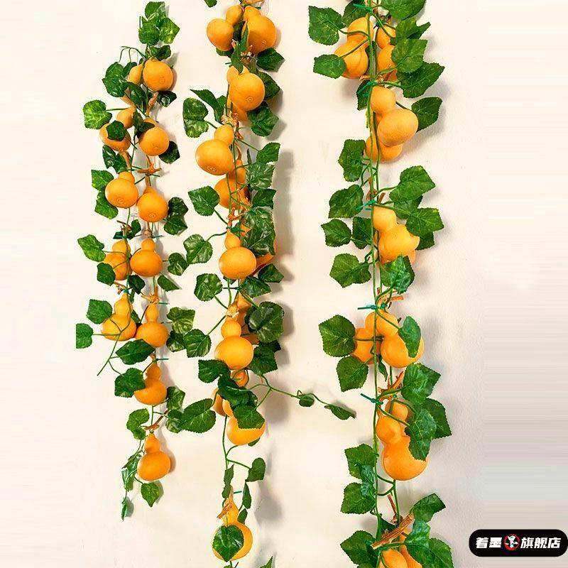 纯天然葫芦挂件客厅办公室家居家用挂装饰品墙上挂墙绿叶装饰藤蔓