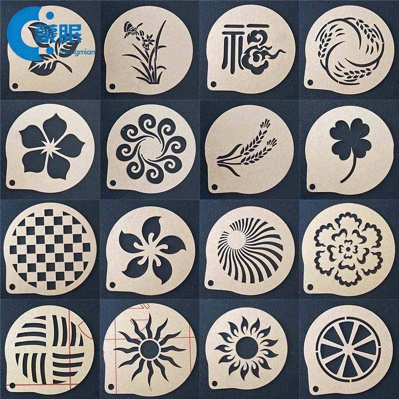 包邮4寸软欧包面包撒粉模具图案喷花模糖粉筛镂空印花模造型装饰