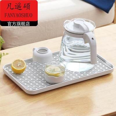 碗碟菜板架接水盘塑料沥水盘透明长方形蔬果盘厨房橱柜置物架托盘