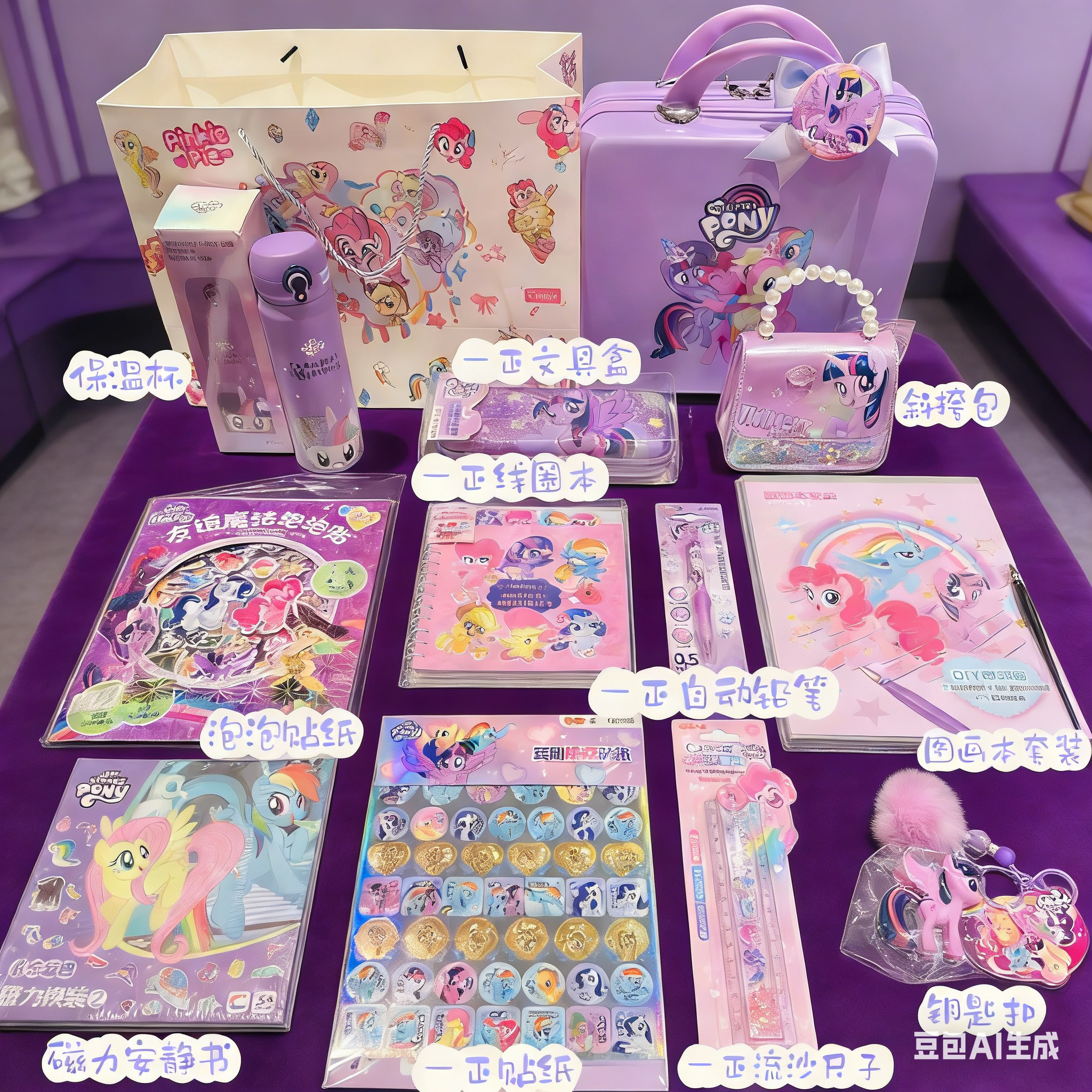 小马紫月主题生日伴手礼送儿童生日礼物儿童节礼品十岁礼物新年