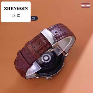 适用卡地亚tank手表表带男女士坦克伦敦鳄鱼纹真皮蓝气球真皮表带