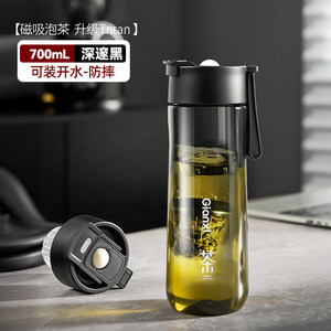 GIANXI捷安玺磁吸泡茶杯茶水分离Tritan泡茶杯大容量车载塑料杯