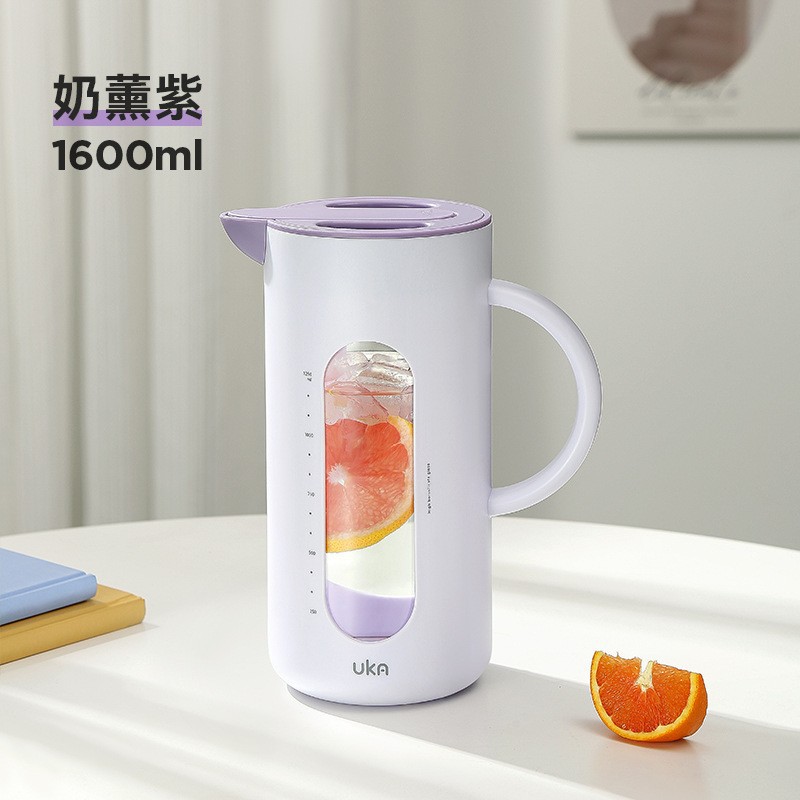 UKA 自开合冷水壶玻璃耐高温家用防爆防烫大容量夏季凉水壶茶扎壶