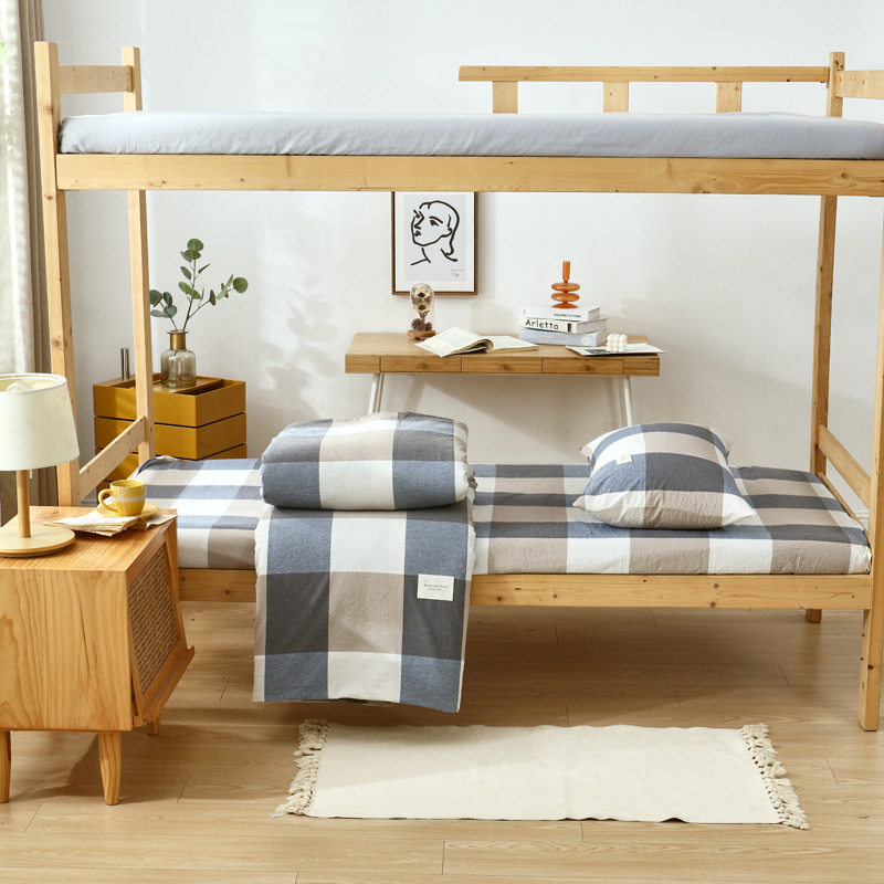 定制学生宿舍三件套被罩床单枕套学校床上用品套件军训纯棉三件套