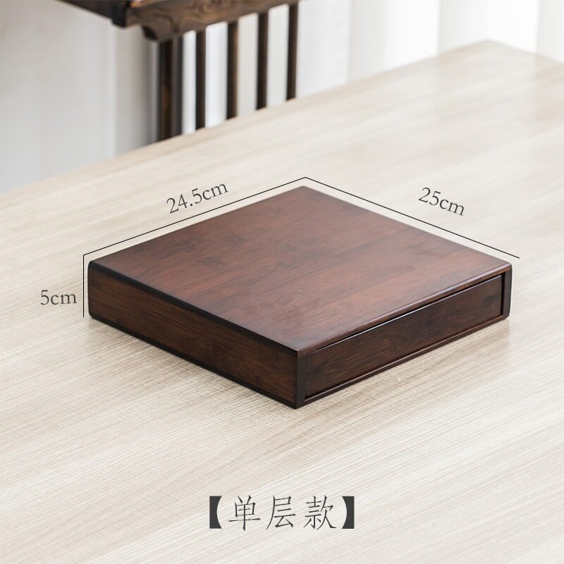 竹制普洱茶收纳盒家用客厅抽屉式分茶盘功夫茶具茶叶罐多层茶盒