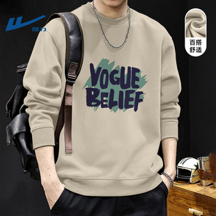 回力男士春季圆领卫衣休闲宽松百搭潮流长袖上衣不加绒青年衣服男