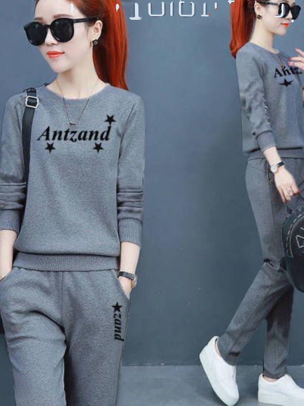 여성을위한 캐주얼 운동복 정장 봄 가을 새로운 한국 스타일 느슨한 슬림 패션 긴팔 바지 스웨트 투피스 세트