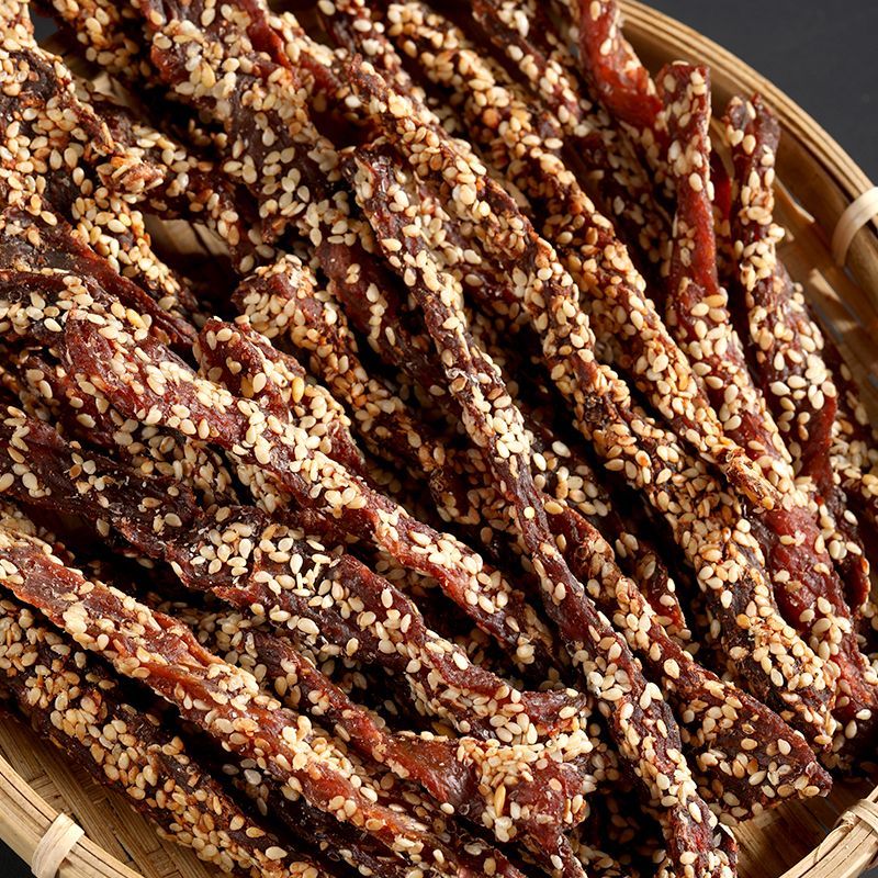 云南德宏特产傣味火烧芝麻干巴麻辣五香手撕牛肉香茅草干巴零食