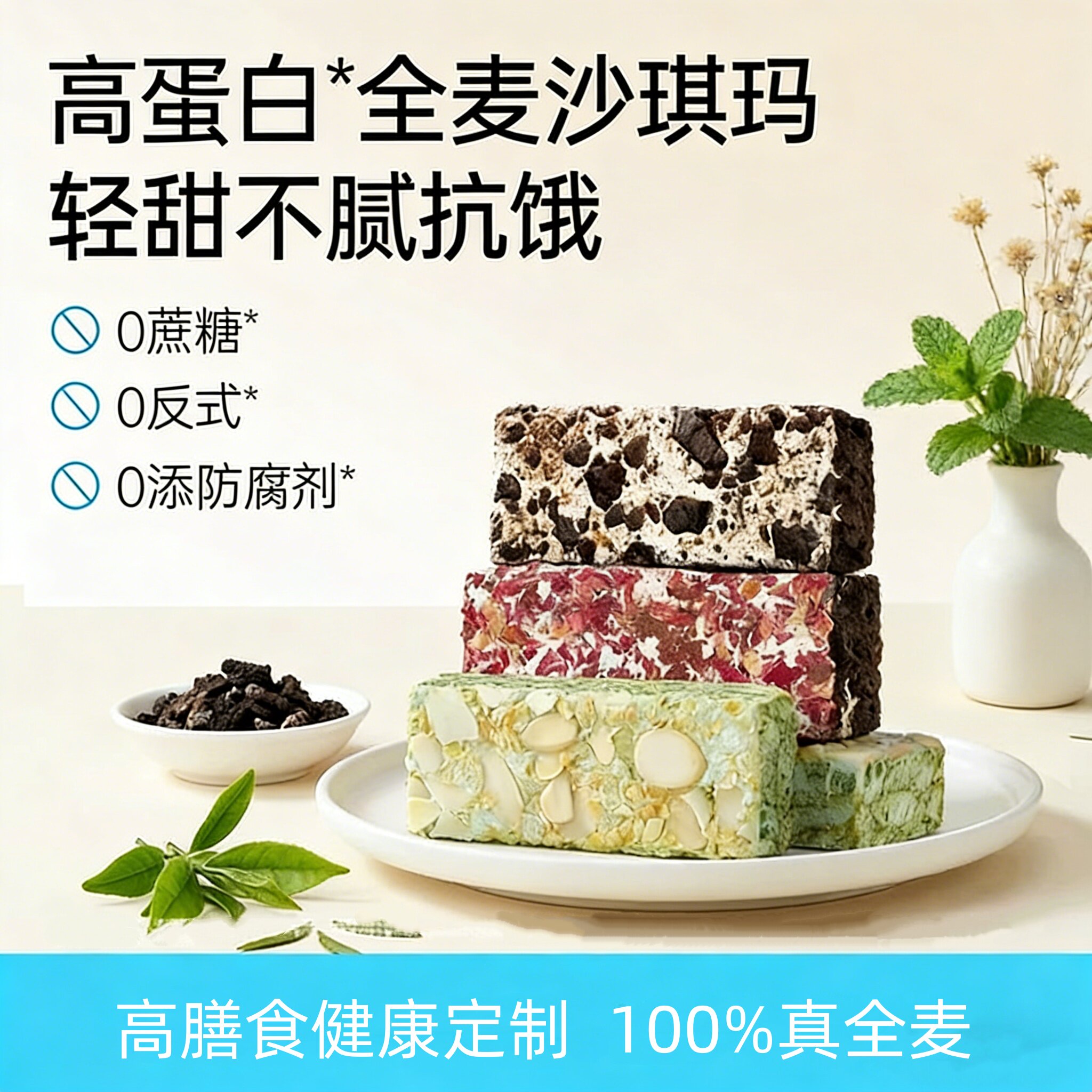 高羡奶盖沙琪玛伯牙绝炫无糖无添加奥巧黑巧玫瑰解馋网红小零食