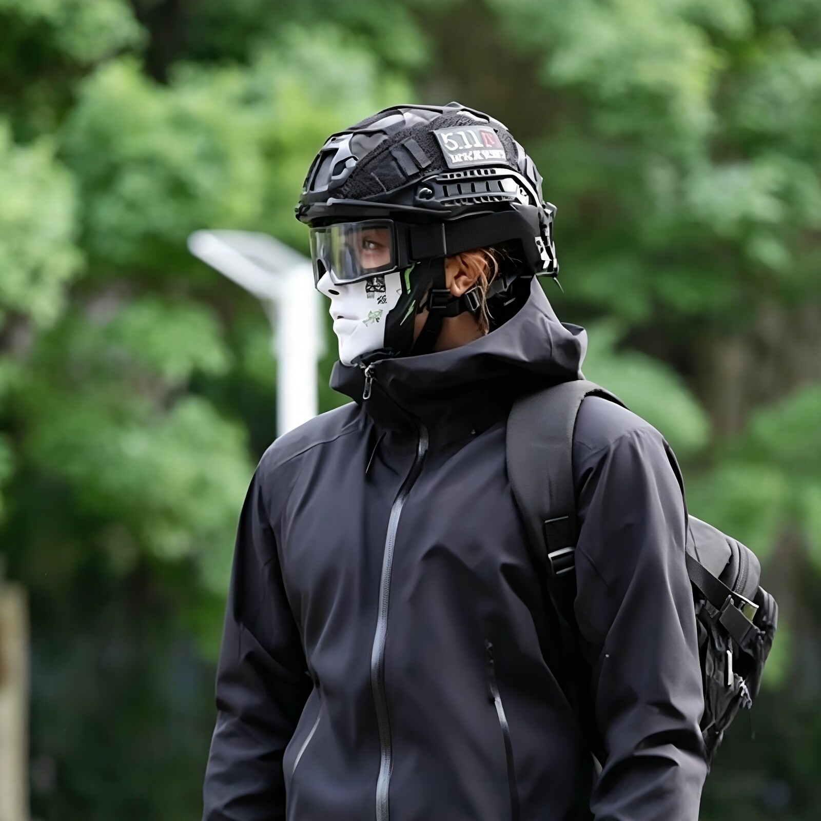 摩托车半脸面具硬壳女骑同款专属