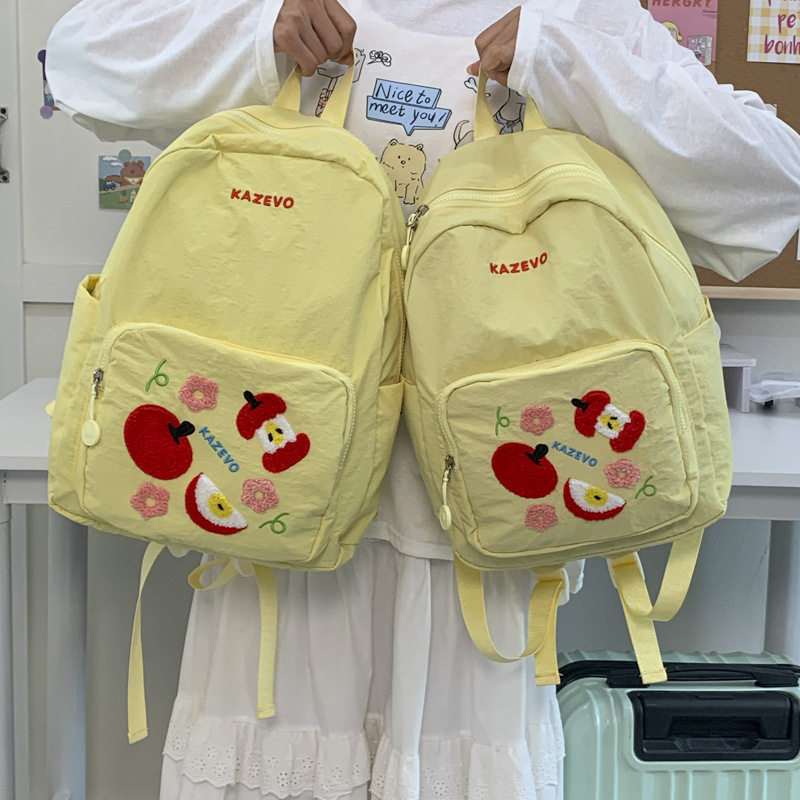 新款日系in高颜值清新甜美水果撞背包女双肩旅游轻便初高中生轻便