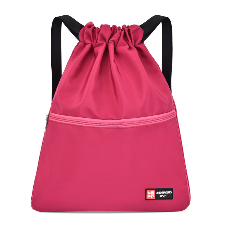 束口袋抽绳双肩包小学生书包轻便运动帆布背包女双肩旅游轻便布袋