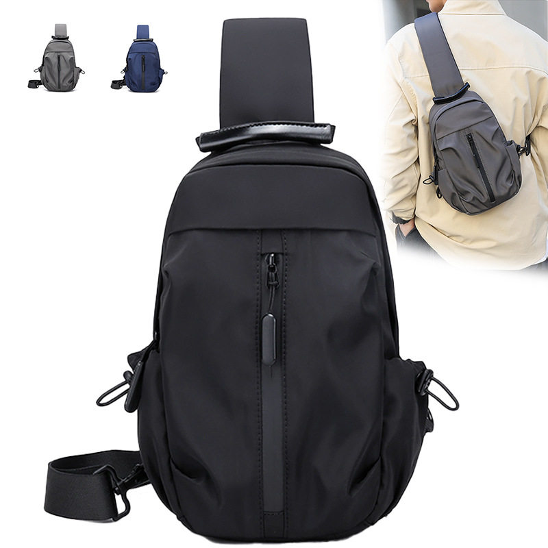 背包女双肩旅游轻便男士休闲胸包商务通勤出差斜跨包牛津布时尚斜