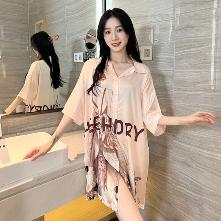 前惑2026春夏韩版冰雪丝轻熟慵懒风浪漫婚纱显瘦遮肚肉家居服睡裙