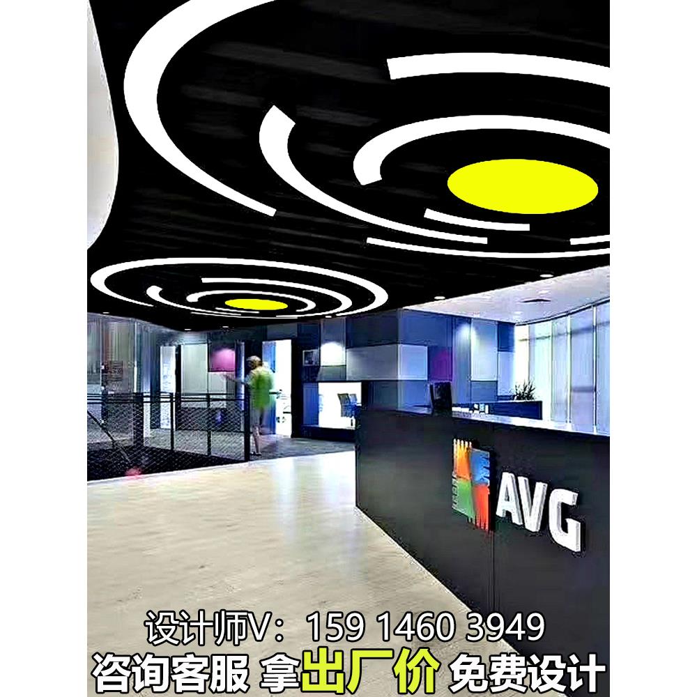 LED超市商场圆环圆形灯理发店办公室会议室工业风定制圆圈吊灯具