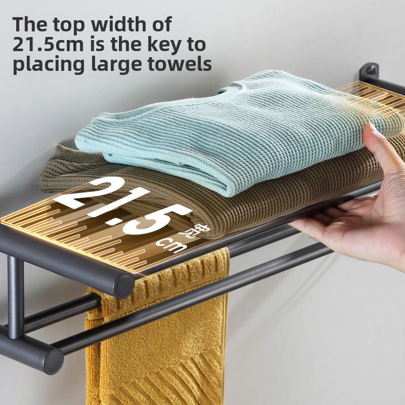 不锈钢毛巾架不打孔浴室储物架组织者储物架厕所浴室厕毛巾架