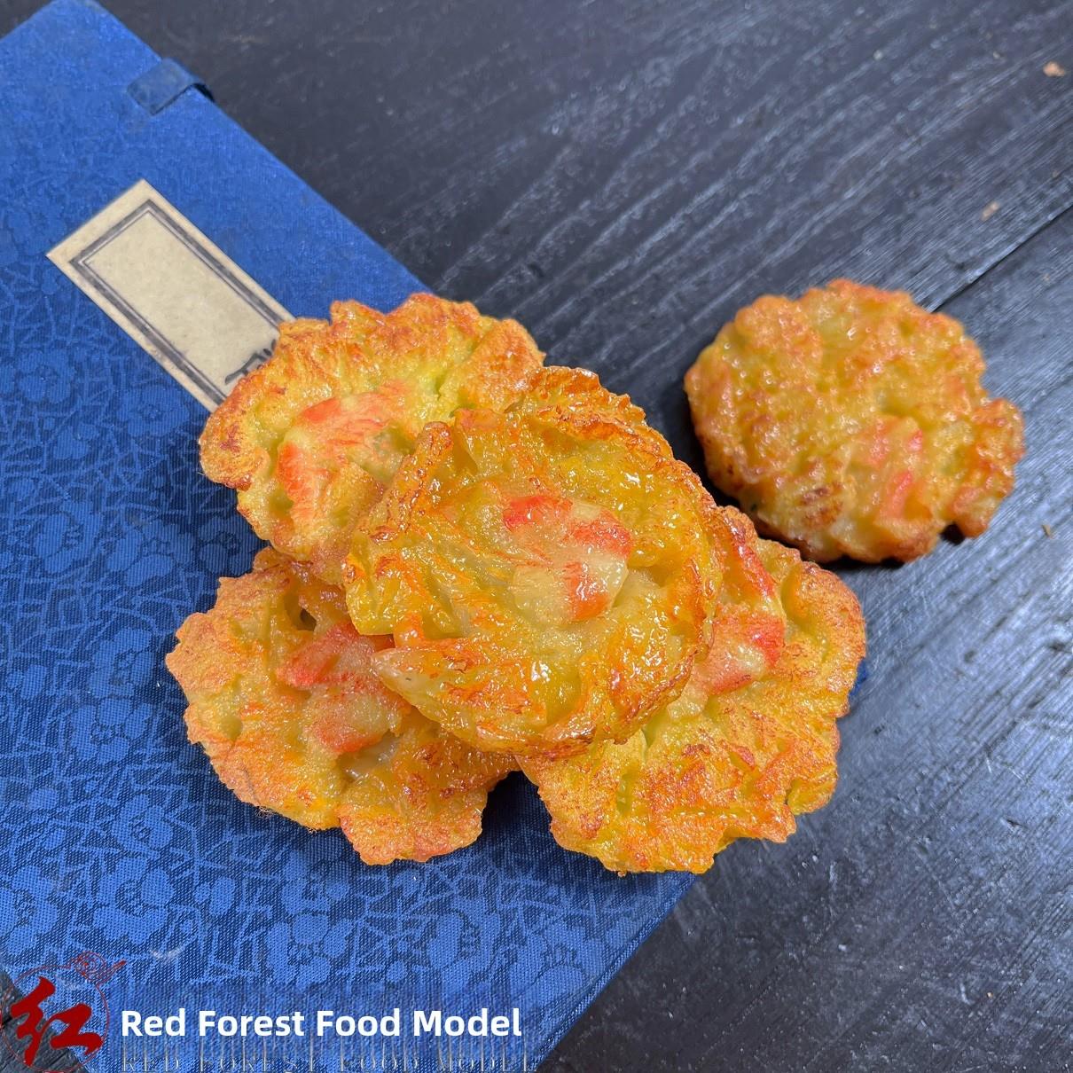 虾饼食品模型厨房样品菜酒店装饰餐厅摆件