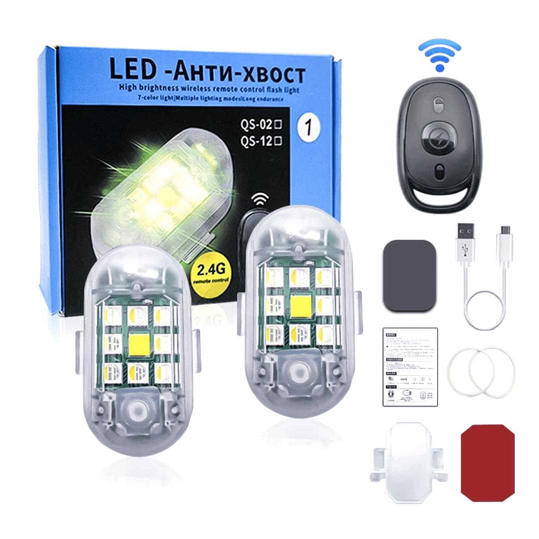 机车遥控飞机灯爆闪灯中网领航改装通用频闪机车电动不接线汽车