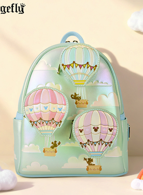 Loungefly迪士尼米老鼠米奇正版周边双肩包女卡通热气球迷你背包