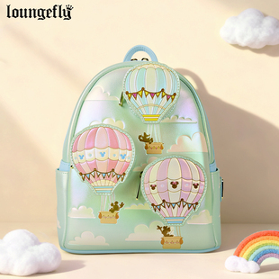 Loungefly迪士尼米老鼠米奇正版 周边双肩包女卡通热气球迷你背包
