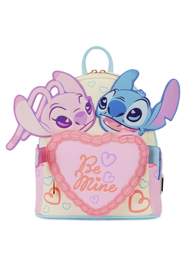 Loungefly迪士尼史迪奇安琪史迪仔周边情人节礼物迷你双肩背包女