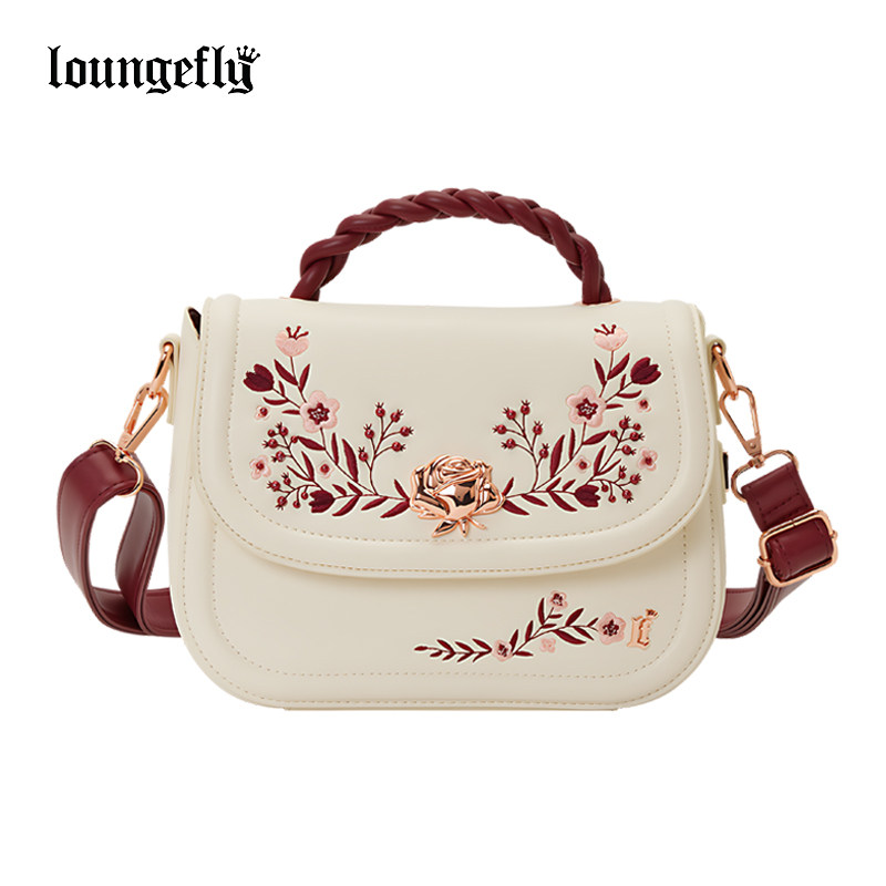 Loungefly官方正品花卉刺绣立体金属玫瑰装饰手提包单肩包斜挎包,箱包皮具/热销女包/男包,单肩包,淘宝优惠券,粉丝福利购,淘宝优惠卷