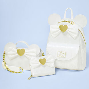 Loungefly迪士尼米老鼠米妮新婚礼物正版 周边双肩包女生单肩包