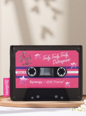 Loungefly孩之宝杰姆和全息图乐队磁带正版周边证件包卡包卡夹女