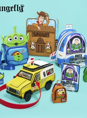 Loungefly玩具总动员胡迪巴斯光年三眼仔周边双肩背包单肩斜挎包