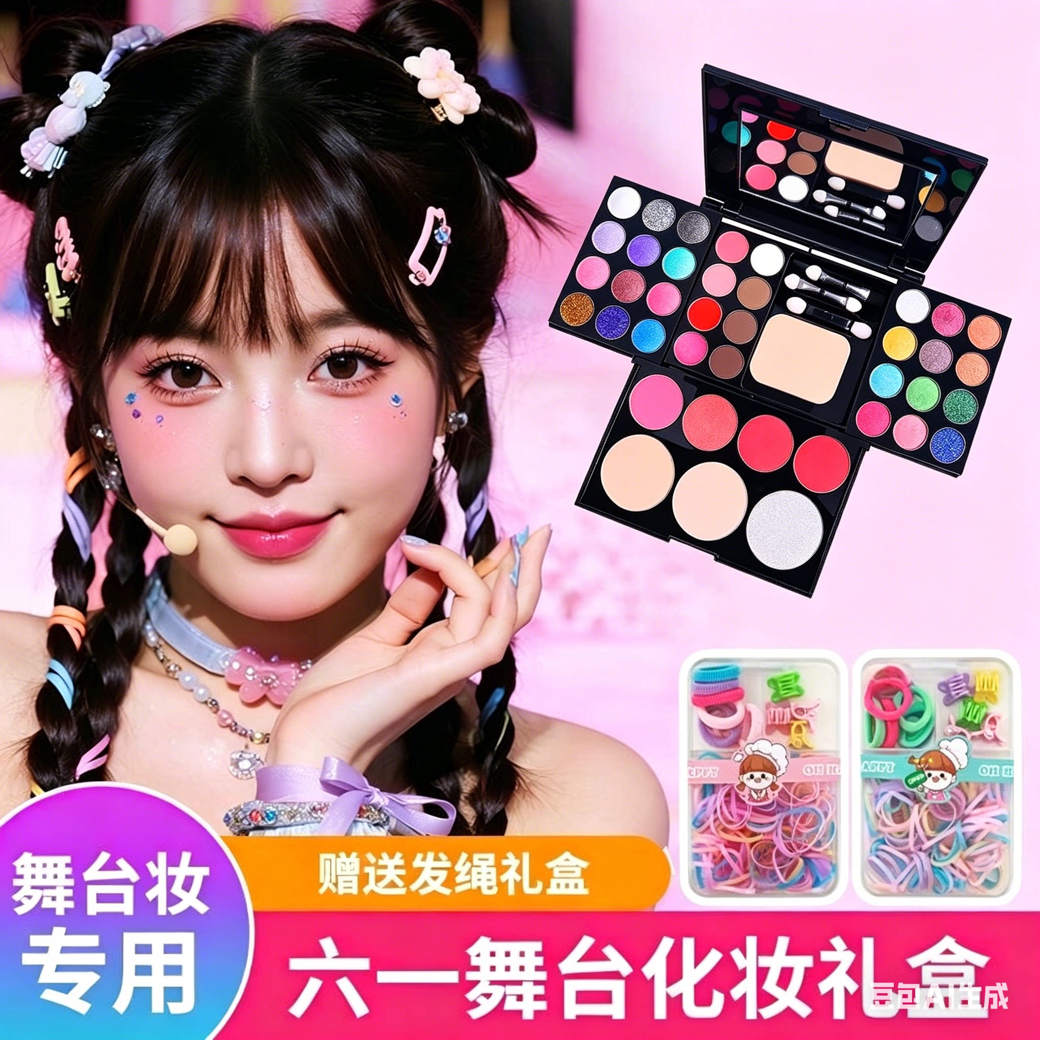 六一儿童节化妆品套装彩妆全套组合幼儿园学生拉丁舞表演出舞台妆