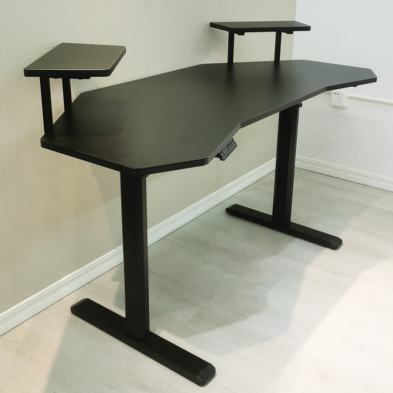 定制智能电动电竞桌游戏桌双桌面显示器支架台式电脑桌工程办公桌