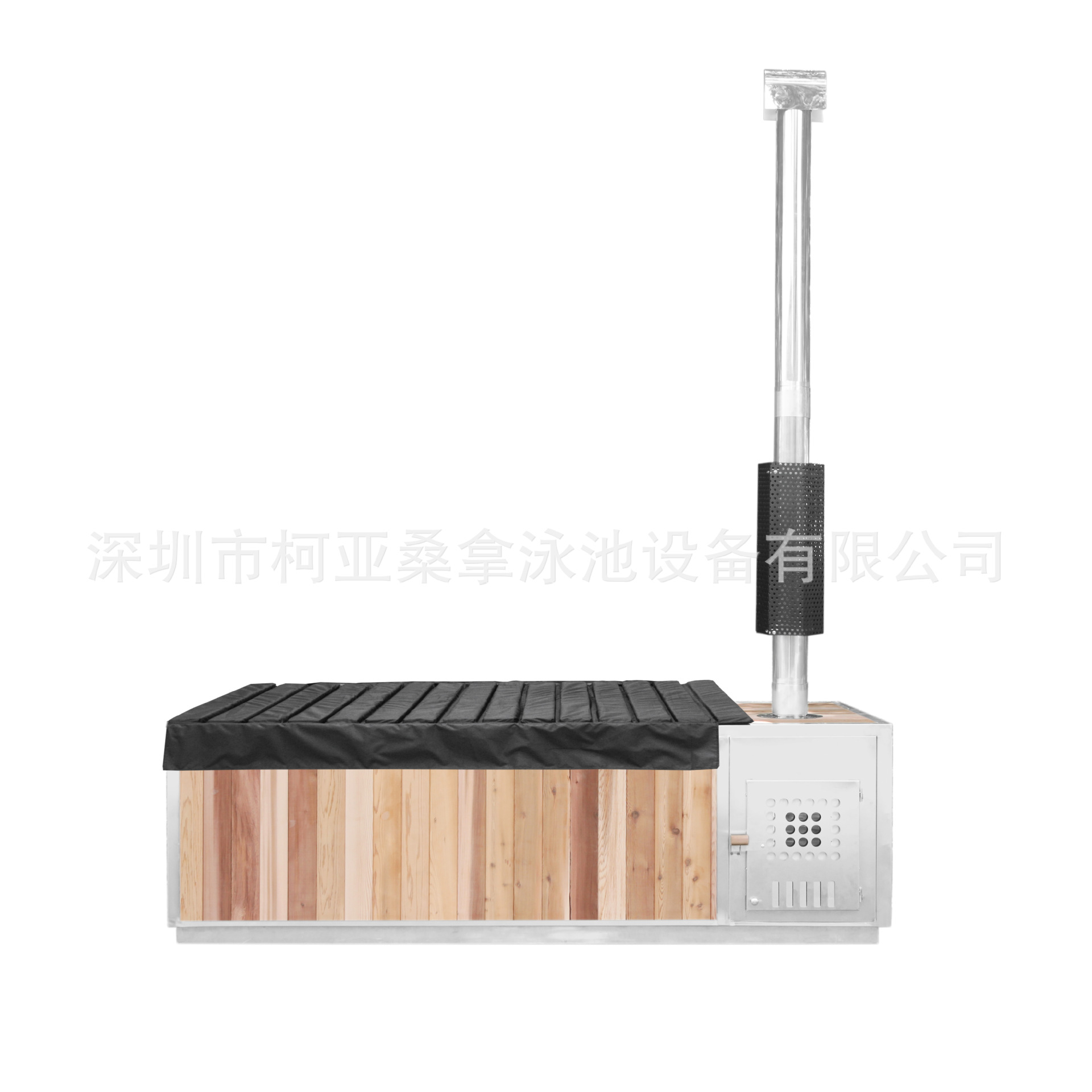 厂家户外木桶浴缸热水烧木材红雪松庭院不锈钢泡澡桶酒店桑拿