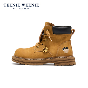 TeenieWeenie小熊童鞋加绒马丁靴户外工装大黄靴棉靴男女保暖短靴