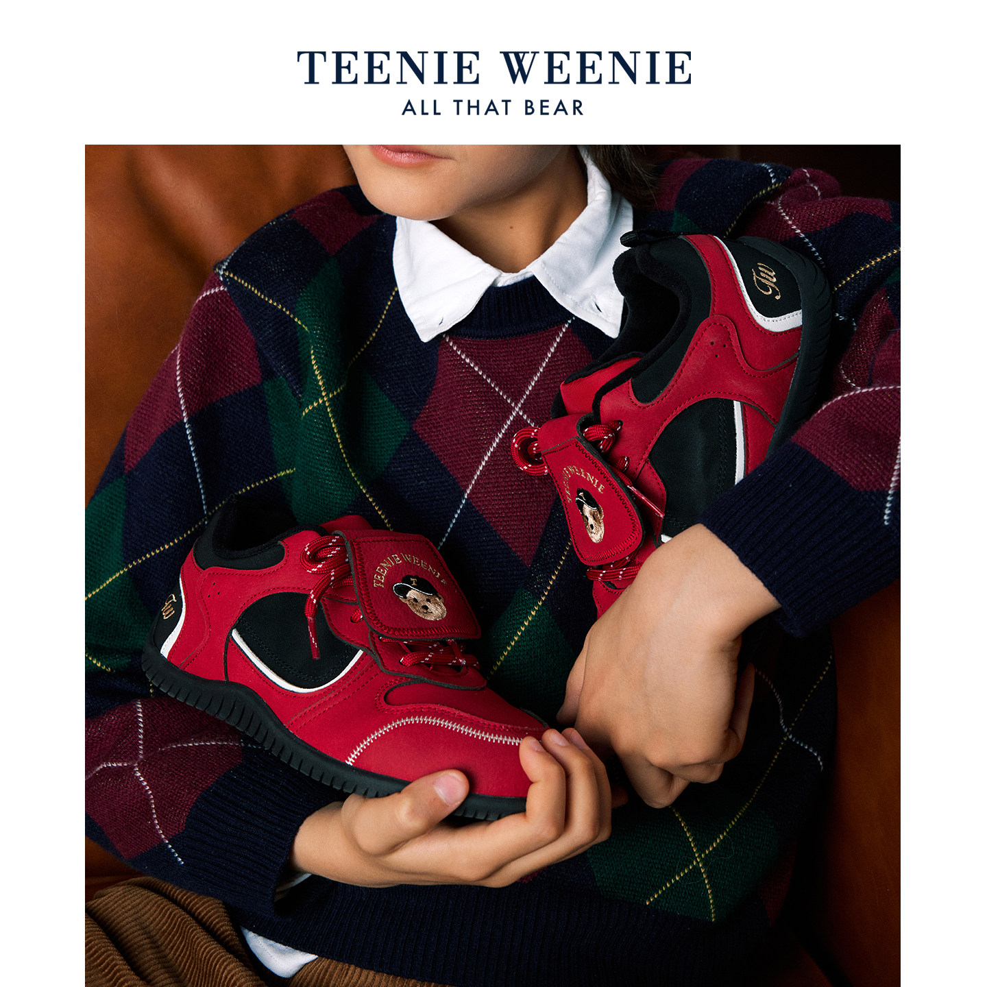 TeenieWeenie小熊赛车鞋红色新年款加绒棉鞋运动德训阿甘鞋男女童,童鞋/婴儿鞋/亲子鞋,板鞋,淘宝优惠券,粉丝福利购,淘宝优惠卷