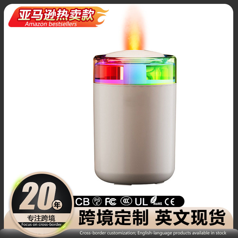 雾化加湿器家用大雾量USB喷雾机桌面七彩氛围灯车载空气净化