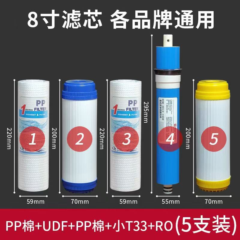 净水器通用滤芯8/10寸平口PP棉滤芯150g家用纯水机前置过滤芯