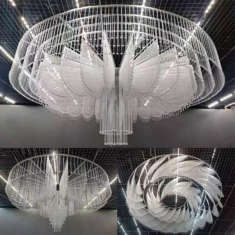 酒店大堂餐厅吊灯婚庆宴会厅会所大型异形非标灯具定制设计师的灯