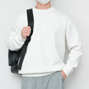 格集家日系轻奢软弹空气层莱赛尔亲肤宽松秋冬重磅圆领卫衣25105