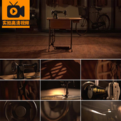 怀旧老式 脚踏缝纫机华南牌80年代90年代感老物件物品实拍视频素材