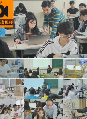 职业技术学校学院学生上课学习高职专业技能培训实训实拍视频素材