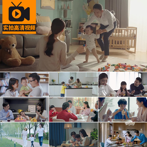一家人团聚全家人幸福陪伴吃饭美好时光温馨家庭生活实拍视频素材
