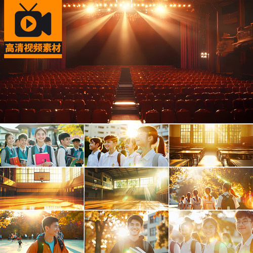 校园青春毕业季离校高考中考笑脸图书馆大学校内教室高清视频素材