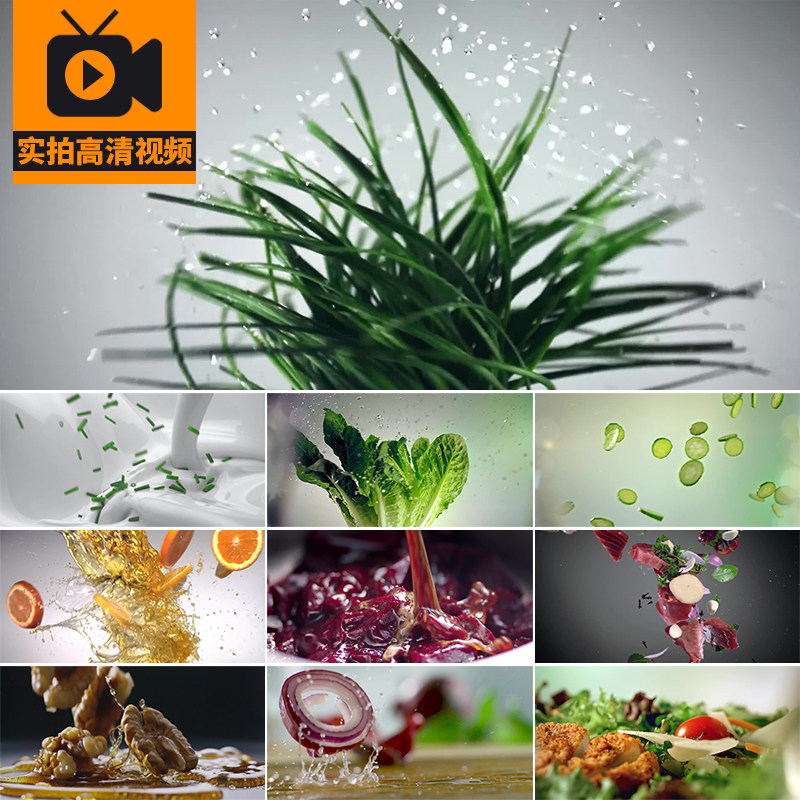 蔬菜美食特写洗菜升格食材青菜食物烹饪做菜酒店餐饮实拍视频素材