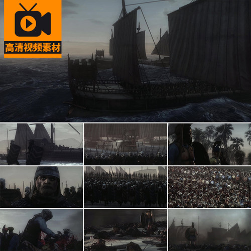 古代罗马帝国战场硝烟盔甲勇士战场打仗军队将士战火高清视频素材