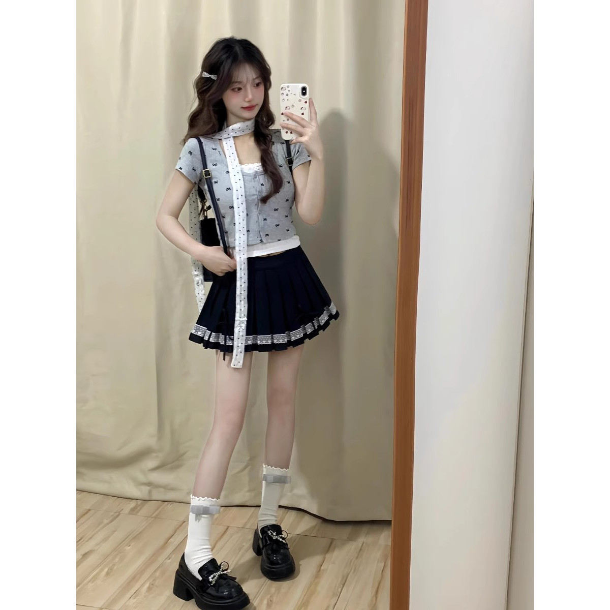 爱心款+安全裤+拉链新款百褶裙JK制服裙子半身裙春夏短裙子秋冬季